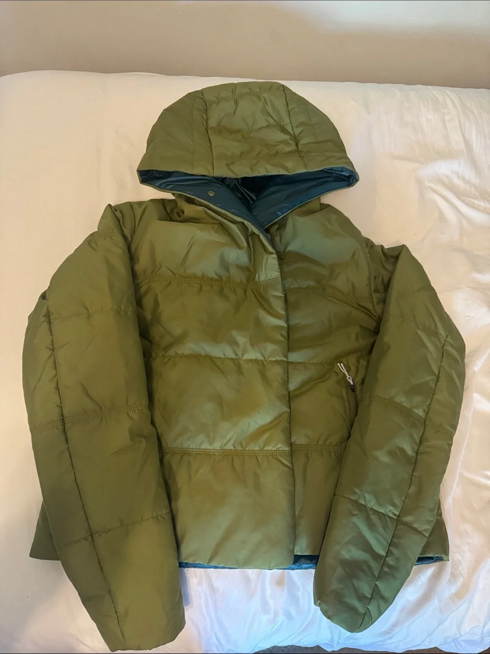 Stio Olive Green Puffer Jacket with Hood